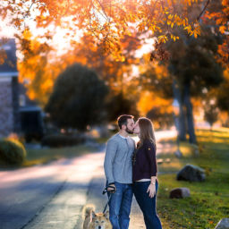 South Jersey Engagement Photography of Brooke & Jon in Palmyra, NJ of Burlington County
